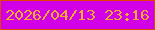 文字の大きさ：3、枠の色：de4501、背景の色：d100e6、文字の色：f9ab2b 無料ブログパーツのブログ時計