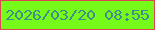 文字の大きさ：1、枠の色：de4555、背景の色：75fa19、文字の色：428d8c 無料ブログパーツのブログ時計