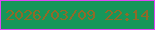 文字の大きさ：3、枠の色：de47f6、背景の色：16965a、文字の色：906928 無料ブログパーツのブログ時計