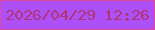 文字の大きさ：5、枠の色：de489e、背景の色：ad50f8、文字の色：af3573 無料ブログパーツのブログ時計