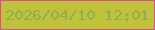 文字の大きさ：1、枠の色：de4998、背景の色：c0c23a、文字の色：8ead54 無料ブログパーツのブログ時計