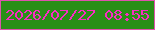 文字の大きさ：2、枠の色：de52ad、背景の色：298f17、文字の色：f92cc3 無料ブログパーツのブログ時計