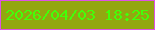 文字の大きさ：3、枠の色：de52e5、背景の色：93a710、文字の色：42ff09 無料ブログパーツのブログ時計