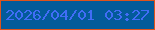 文字の大きさ：5、枠の色：de531c、背景の色：035b9a、文字の色：416df6 無料ブログパーツのブログ時計