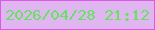 文字の大きさ：4、枠の色：de56ea、背景の色：dfb6ef、文字の色：65e25e 無料ブログパーツのブログ時計