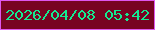 文字の大きさ：4、枠の色：de57ee、背景の色：780422、文字の色：14ea90 無料ブログパーツのブログ時計