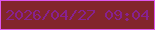 文字の大きさ：3、枠の色：de57ee、背景の色：83252c、文字の色：87218f 無料ブログパーツのブログ時計