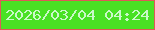 文字の大きさ：2、枠の色：de5958、背景の色：49e124、文字の色：caf9c8 無料ブログパーツのブログ時計