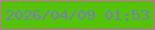 文字の大きさ：5、枠の色：de5ccc、背景の色：52c500、文字の色：7a79cd 無料ブログパーツのブログ時計