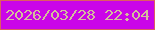 文字の大きさ：2、枠の色：de5d61、背景の色：ca05e8、文字の色：d4be9b 無料ブログパーツのブログ時計