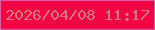 文字の大きさ：2、枠の色：de5ead、背景の色：f10543、文字の色：d5787f 無料ブログパーツのブログ時計
