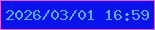 文字の大きさ：3、枠の色：de5ef1、背景の色：0912ed、文字の色：59add9 無料ブログパーツのブログ時計