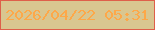 文字の大きさ：2、枠の色：de5f4a、背景の色：d9c690、文字の色：fda849 無料ブログパーツのブログ時計