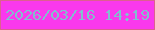 文字の大きさ：4、枠の色：de5f90、背景の色：fa39ed、文字の色：82becf 無料ブログパーツのブログ時計