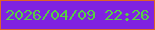 文字の大きさ：4、枠の色：de6228、背景の色：8022e0、文字の色：57cf44 無料ブログパーツのブログ時計