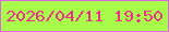 文字の大きさ：1、枠の色：de64e4、背景の色：a8fd4b、文字の色：ef308b 無料ブログパーツのブログ時計