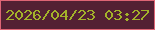 文字の大きさ：2、枠の色：de6575、背景の色：532033、文字の色：a3b22a 無料ブログパーツのブログ時計