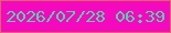 文字の大きさ：2、枠の色：de6662、背景の色：f509bf、文字の色：54d2ab 無料ブログパーツのブログ時計