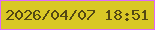 文字の大きさ：4、枠の色：de68fd、背景の色：d9c826、文字の色：534813 無料ブログパーツのブログ時計