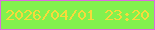 文字の大きさ：5、枠の色：de6bdf、背景の色：83f14e、文字の色：f7da3b 無料ブログパーツのブログ時計