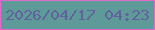 文字の大きさ：4、枠の色：de6ccb、背景の色：5e9a97、文字の色：61629d 無料ブログパーツのブログ時計