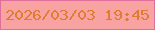 文字の大きさ：3、枠の色：de709b、背景の色：f8a2a2、文字の色：df7c33 無料ブログパーツのブログ時計