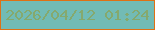 文字の大きさ：4、枠の色：de7115、背景の色：72bbb5、文字の色：85a96e 無料ブログパーツのブログ時計