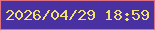 文字の大きさ：3、枠の色：de7180、背景の色：4931a1、文字の色：f4df75 無料ブログパーツのブログ時計
