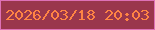 文字の大きさ：4、枠の色：de71b6、背景の色：9a364c、文字の色：ff8444 無料ブログパーツのブログ時計