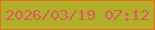 文字の大きさ：4、枠の色：de7224、背景の色：b3af29、文字の色：d75b5f 無料ブログパーツのブログ時計