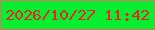文字の大きさ：2、枠の色：de7264、背景の色：07ee31、文字の色：ee2125 無料ブログパーツのブログ時計