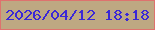 文字の大きさ：5、枠の色：de726e、背景の色：bea882、文字の色：3a28d7 無料ブログパーツのブログ時計