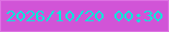 文字の大きさ：1、枠の色：de72e3、背景の色：d154d7、文字の色：0be5da 無料ブログパーツのブログ時計