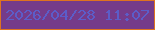 文字の大きさ：5、枠の色：de7320、背景の色：753b8a、文字の色：5c5dc8 無料ブログパーツのブログ時計