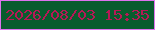 文字の大きさ：3、枠の色：de73ee、背景の色：095c2e、文字の色：b71856 無料ブログパーツのブログ時計