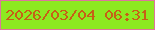 文字の大きさ：1、枠の色：de759d、背景の色：8de921、文字の色：c75f16 無料ブログパーツのブログ時計