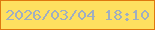 文字の大きさ：3、枠の色：de780f、背景の色：fee060、文字の色：a0aec1 無料ブログパーツのブログ時計