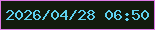 文字の大きさ：4、枠の色：de78e5、背景の色：131a0d、文字の色：5dd1f0 無料ブログパーツのブログ時計
