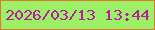 文字の大きさ：5、枠の色：de7a2e、背景の色：9cf066、文字の色：bb1ba2 無料ブログパーツのブログ時計