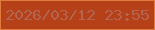 文字の大きさ：5、枠の色：de7b3d、背景の色：b64018、文字の色：b46551 無料ブログパーツのブログ時計