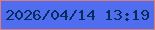 文字の大きさ：2、枠の色：de7c75、背景の色：506def、文字の色：042d59 無料ブログパーツのブログ時計