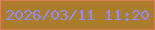 文字の大きさ：4、枠の色：de7e56、背景の色：ab7c29、文字の色：8d8cfd 無料ブログパーツのブログ時計