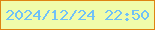 文字の大きさ：4、枠の色：de8412、背景の色：f0fcaa、文字の色：70c1f7 無料ブログパーツのブログ時計