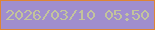 文字の大きさ：3、枠の色：de8535、背景の色：a08ece、文字の色：c3c49c 無料ブログパーツのブログ時計