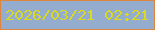 文字の大きさ：1、枠の色：de863d、背景の色：94accd、文字の色：dbd820 無料ブログパーツのブログ時計