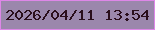 文字の大きさ：4、枠の色：de87e8、背景の色：9b87ac、文字の色：2a0e1c 無料ブログパーツのブログ時計