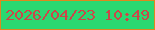 文字の大きさ：3、枠の色：de881d、背景の色：2ad871、文字の色：cc4649 無料ブログパーツのブログ時計