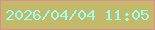 文字の大きさ：4、枠の色：de8a97、背景の色：c2ba69、文字の色：9cfef2 無料ブログパーツのブログ時計