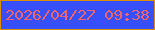 文字の大きさ：1、枠の色：de8e03、背景の色：384ffd、文字の色：f1636b 無料ブログパーツのブログ時計
