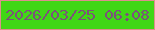 文字の大きさ：3、枠の色：de8e8e、背景の色：40d716、文字の色：7c527a 無料ブログパーツのブログ時計